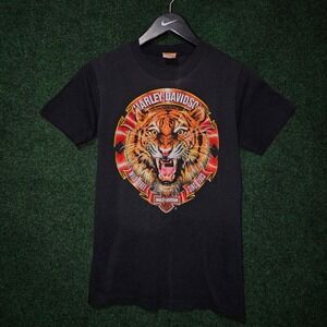 Vintage 80s Harley-Davidson wild Tiger Graphic T-Shirt